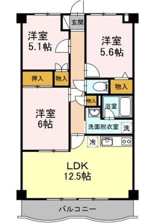 大場駅 徒歩12分 3階の物件間取画像